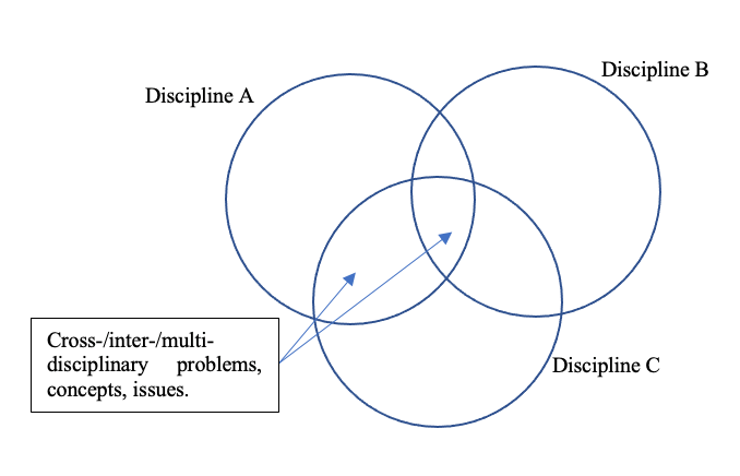 Diagram (1): Cross-/inter-/multi-disciplinary concepts, problems, issues